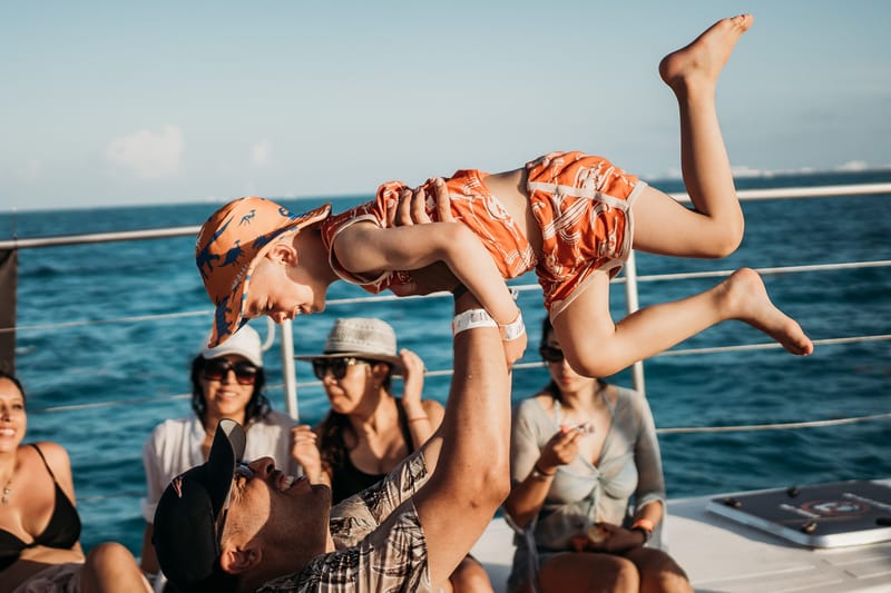 pre wedding catamaran cruise to isla mujeres