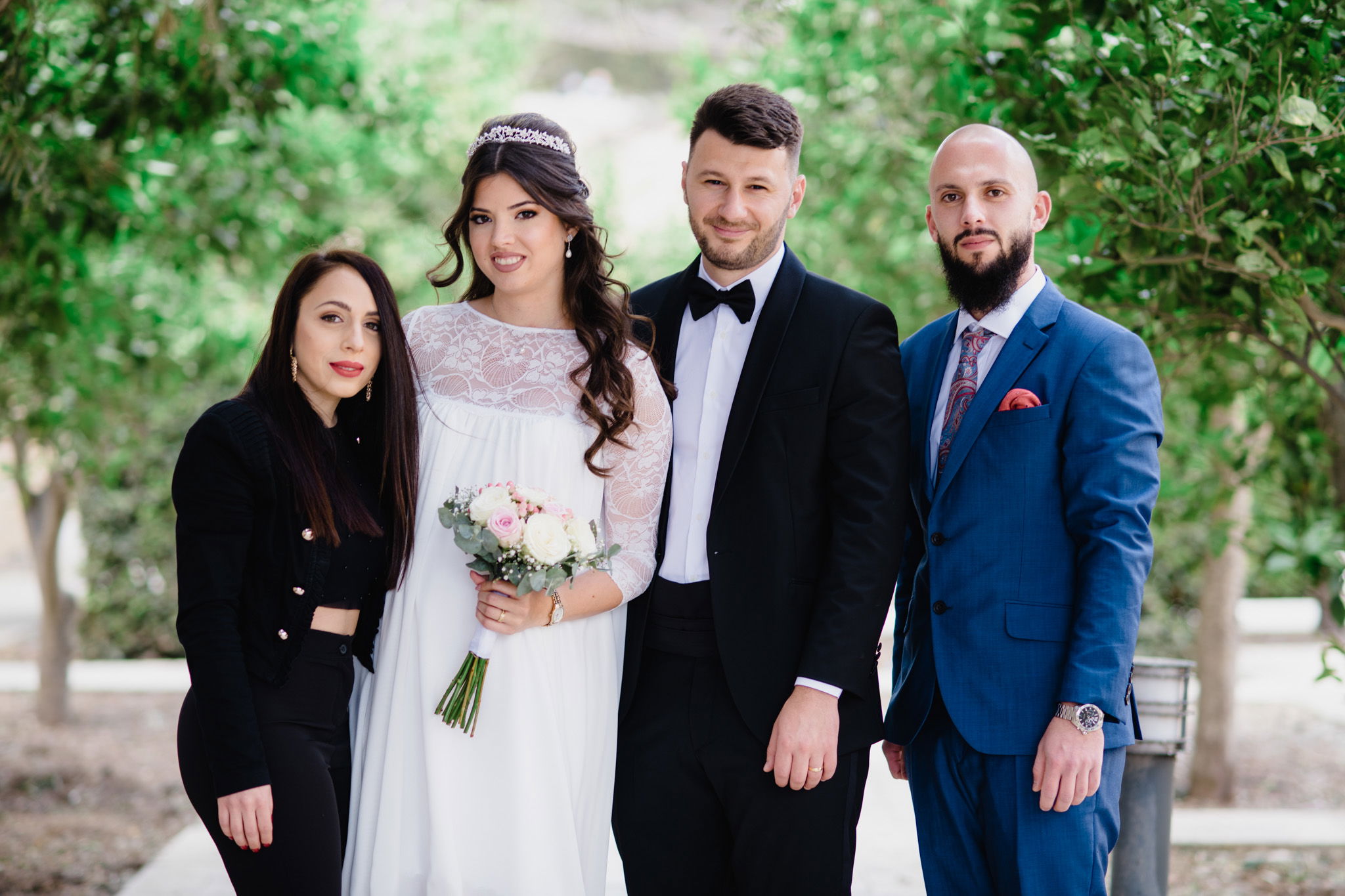 family portrait photographed in Mdina gardens 