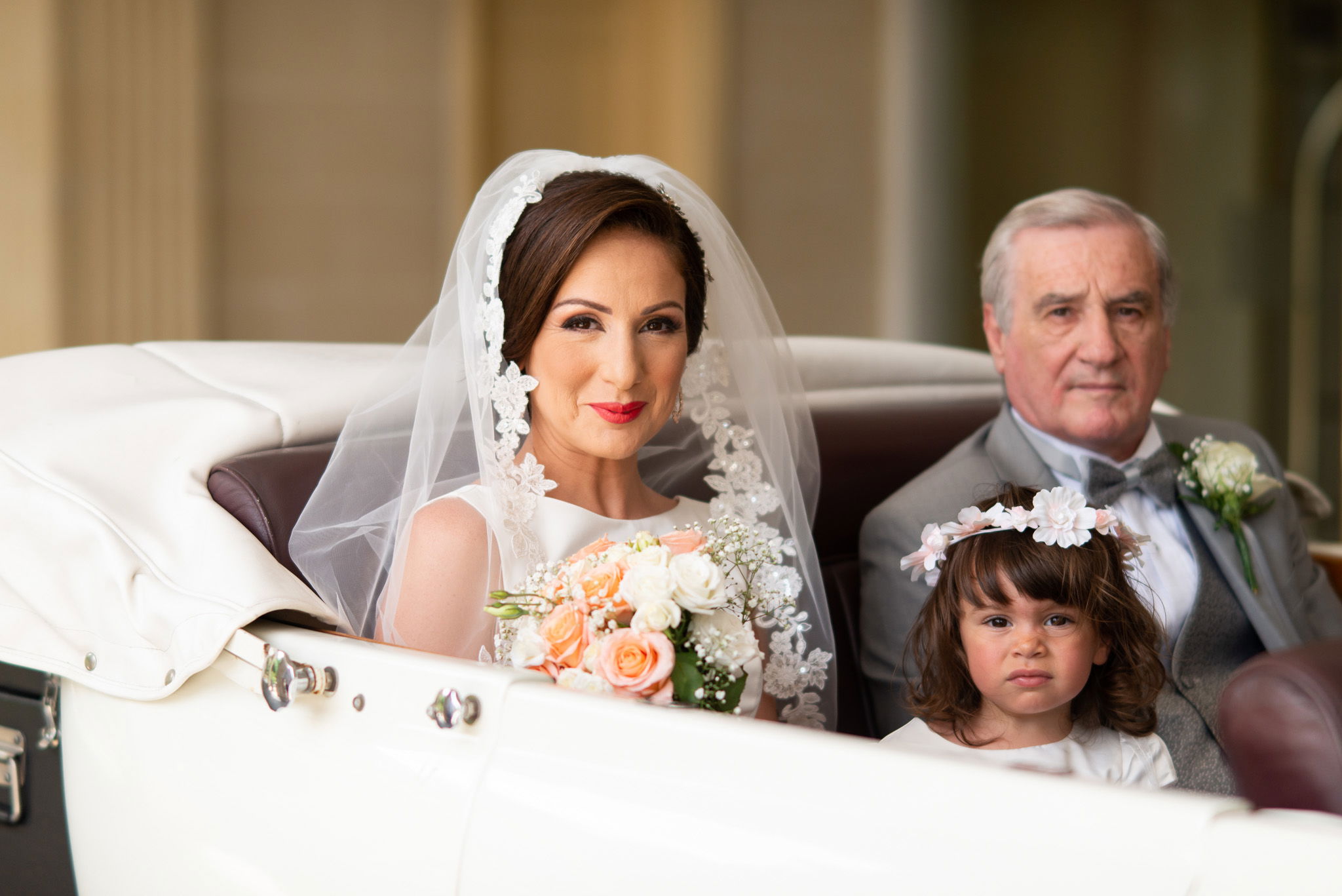 bride arriving at corinthia hotel in malta