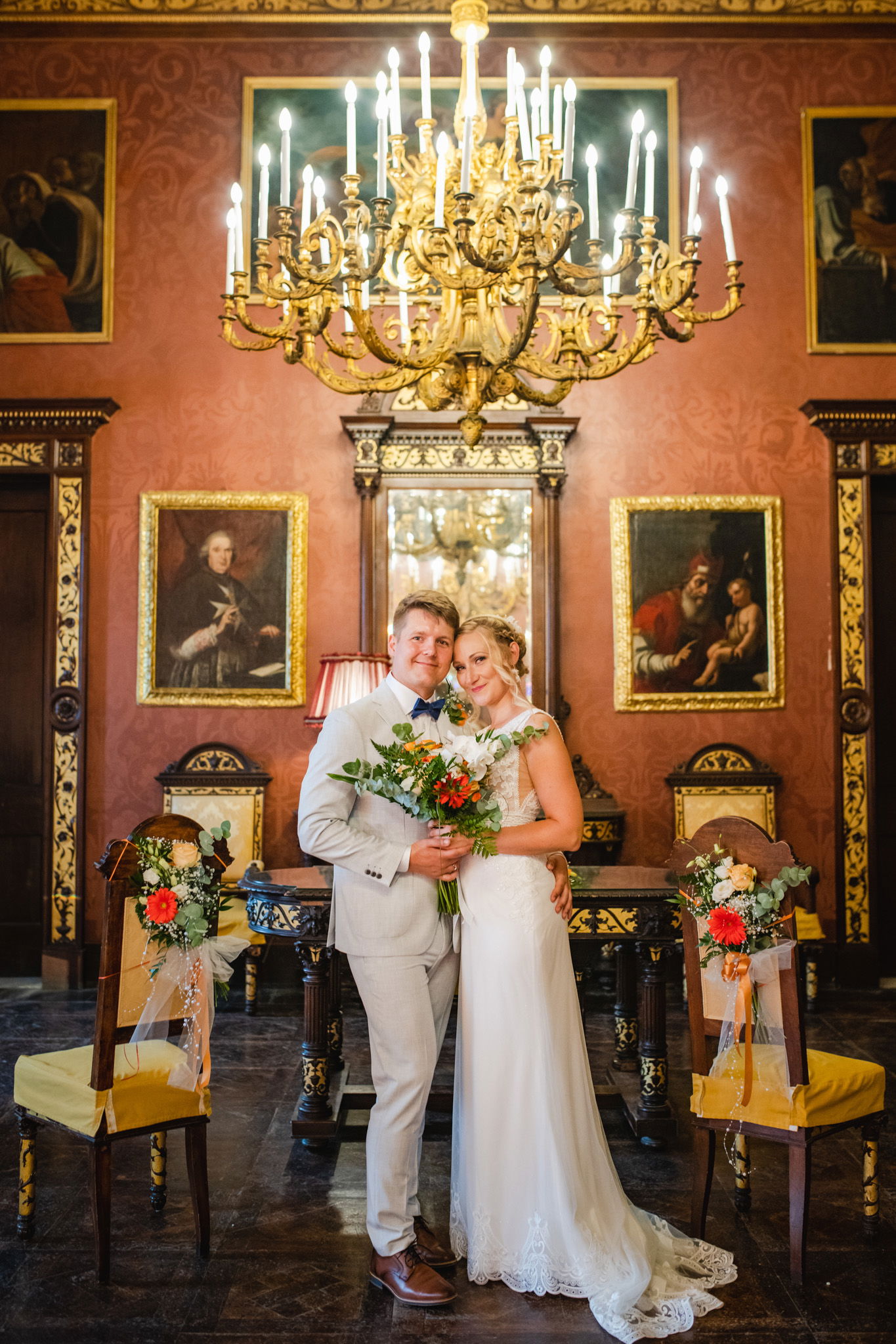 newly weds at palazzo parisio 