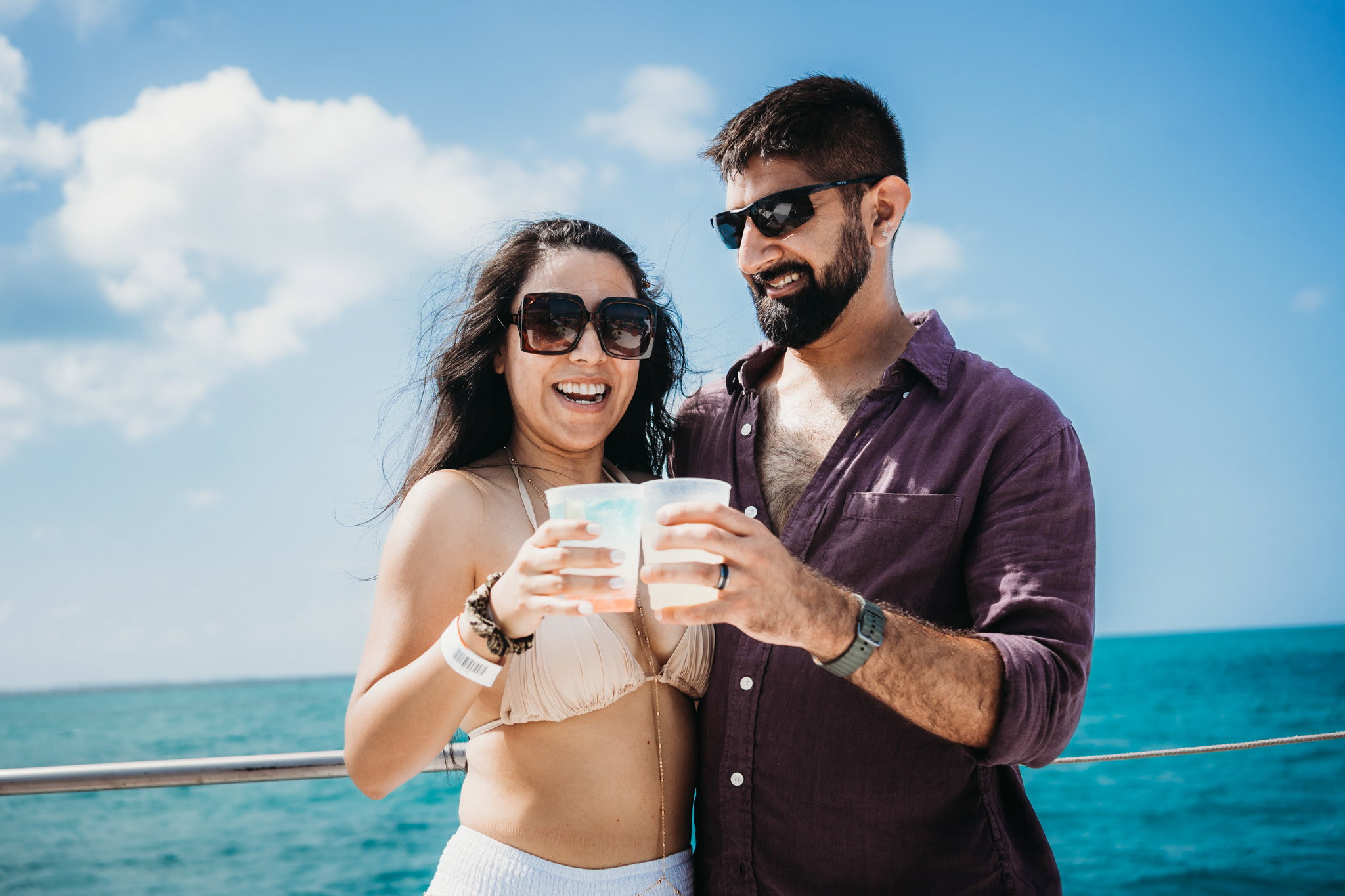 Pre wedding catamaran cruise to isla mujeres