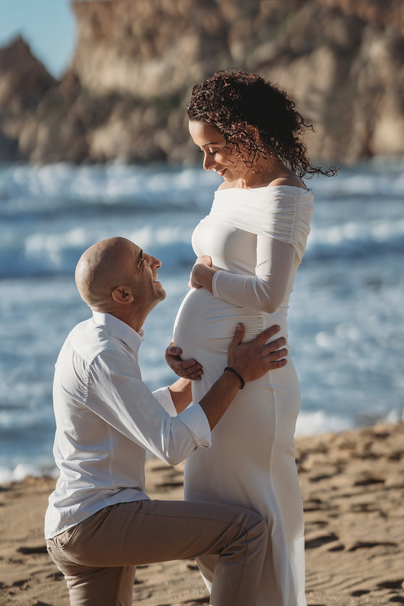 Maternity Photoshoot on the beach in Malta