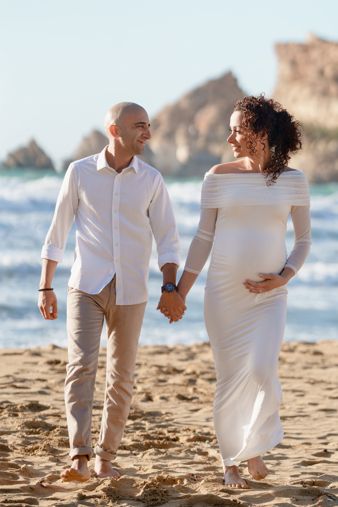 Maternity Photoshoot on the beach in Malta