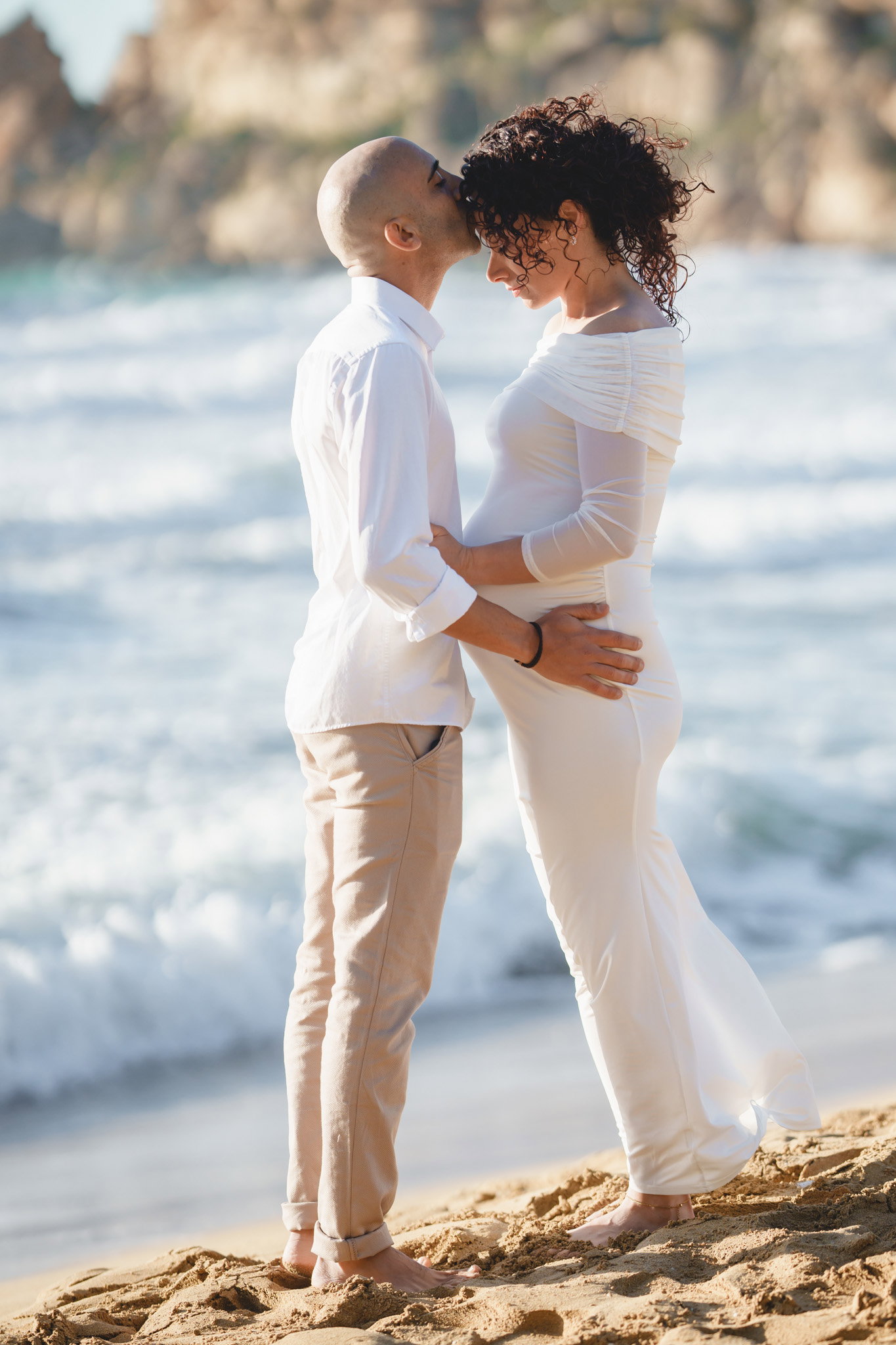 Pregnancy Photoshoot on the beach in Malta