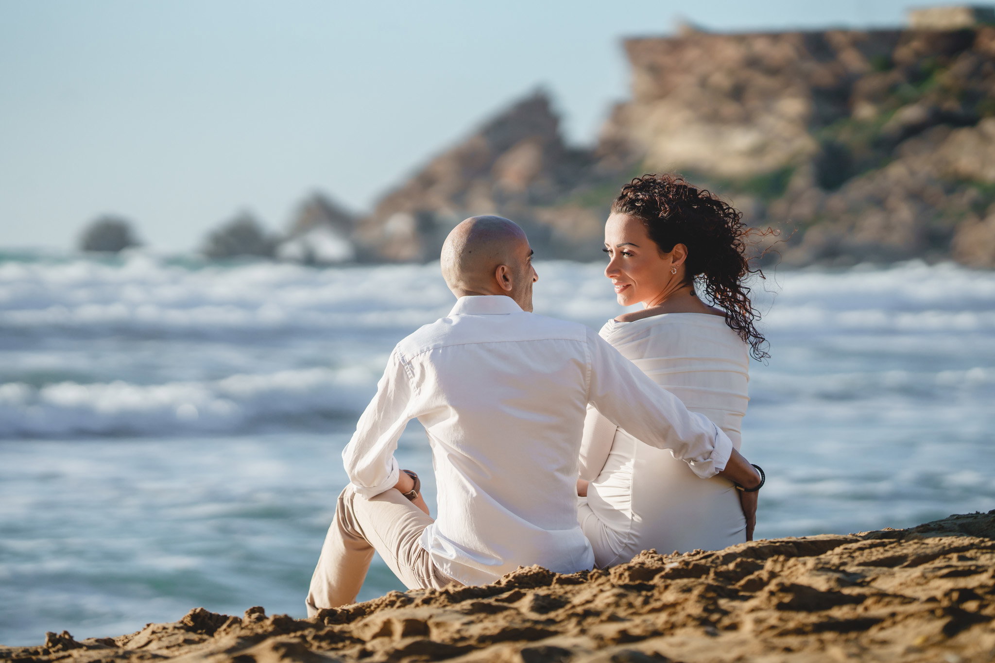 Pregnancy Photoshoot on the beach in Malta
