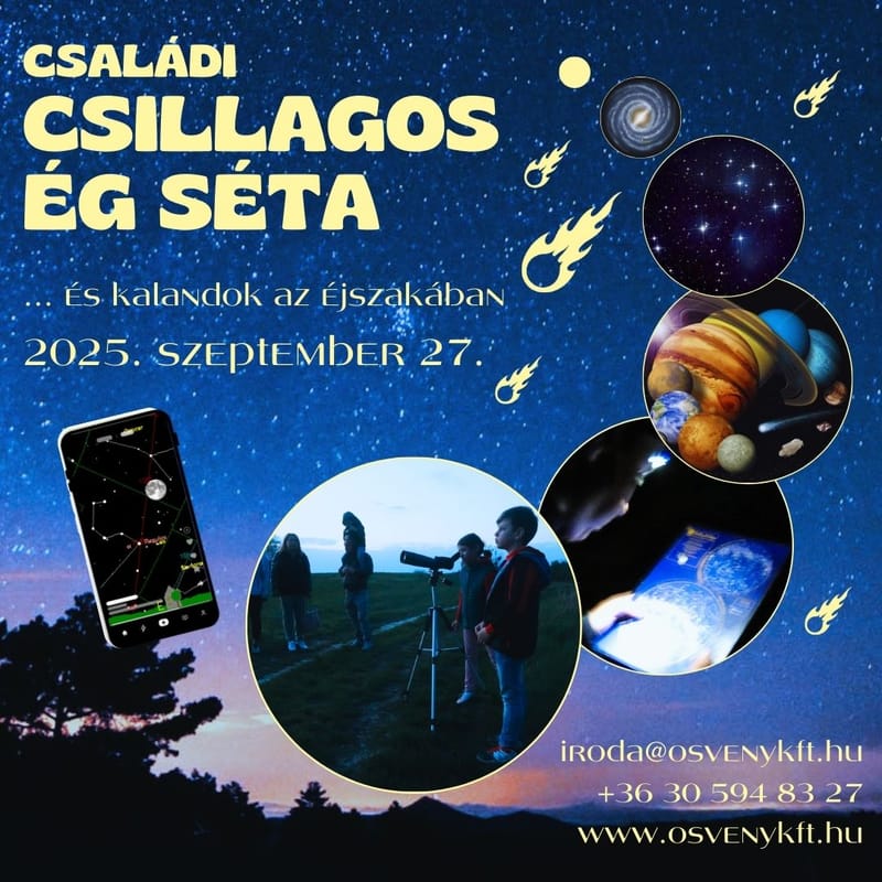 Nyárvégi csillagos ég séta Tata mellett - ÖSVÉNY Családi Programok 2025.
