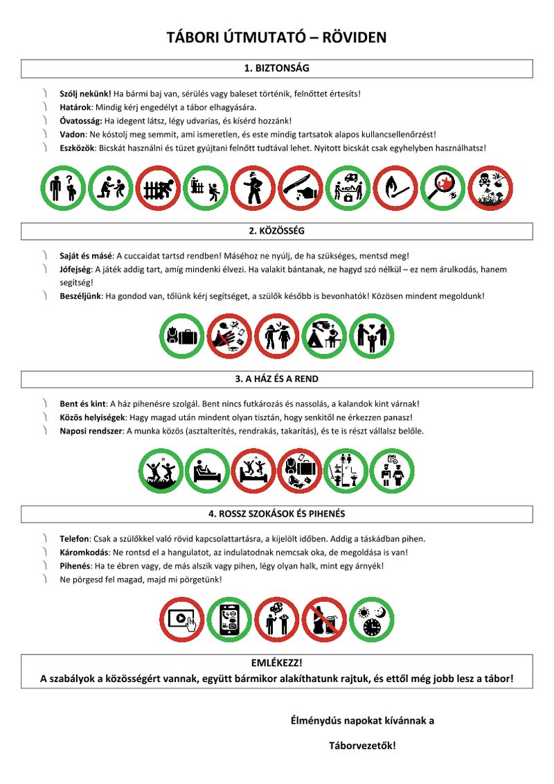TÁBORI ÚTMUTATÓ
