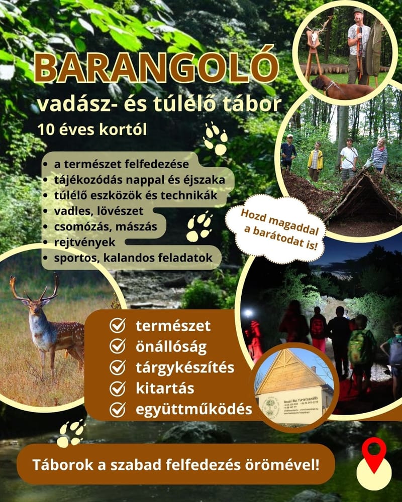 "BARANGOLÓ" vadász- és túlélőtábor (1. turnus) 10 éves kortól