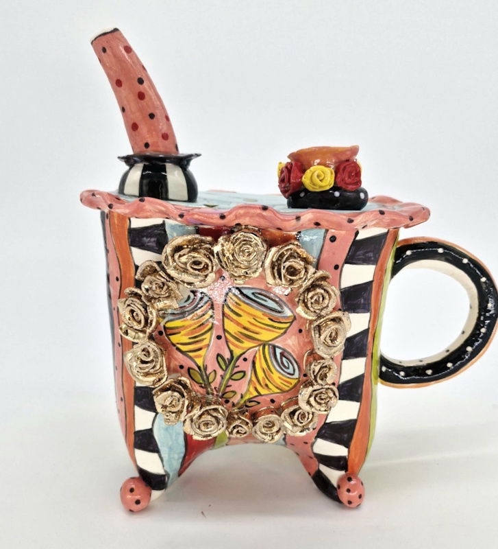 "Roses Around Mum's Window Teapot"