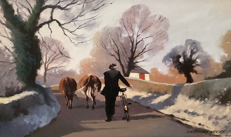 "Milking Time on a Winter's Morning"