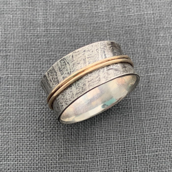 Spiral Ring with bimetal gold