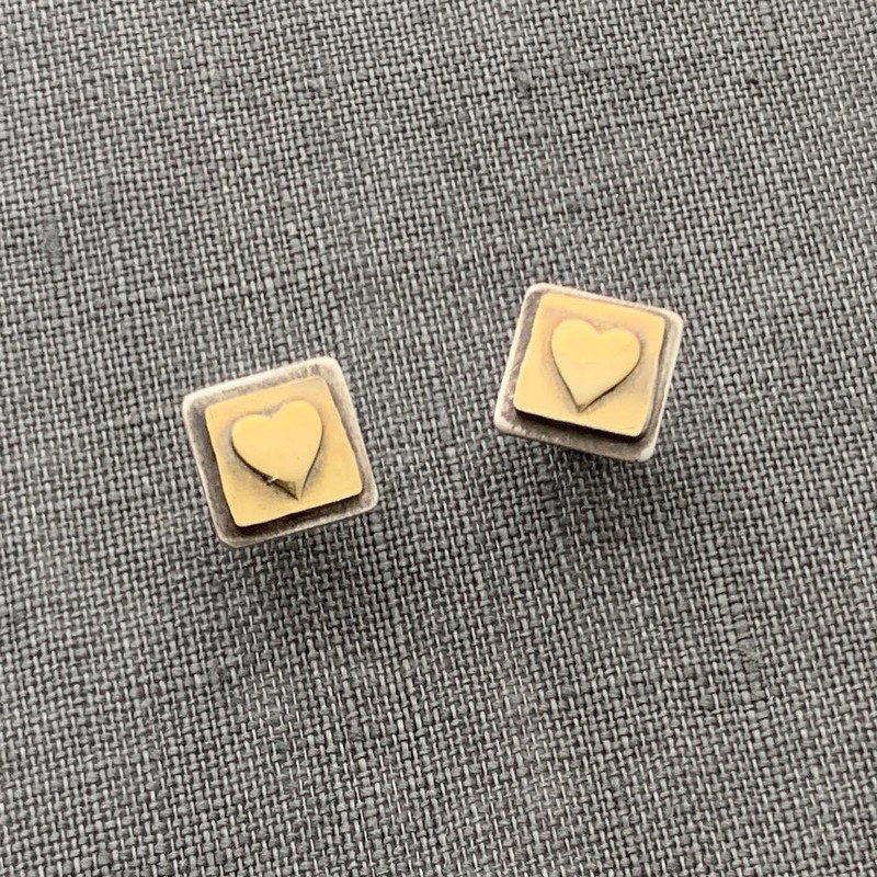 Silver Heart Stud