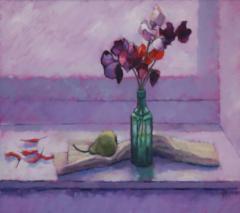 “Still Life with Sweet Peas”