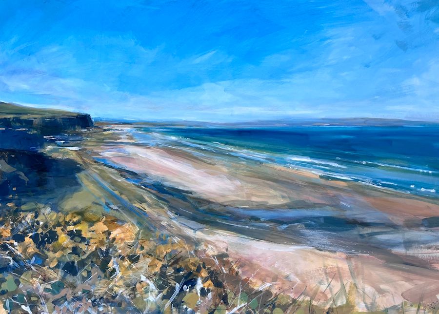 "Wild Gorse, Low Tide, Downhill Beach"