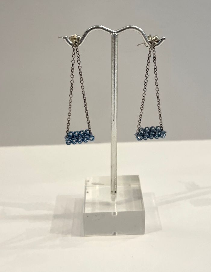 Sterling Silver Blue Drop Earrings
