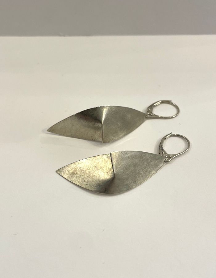Sterling Silver Silver Abstract Earrings