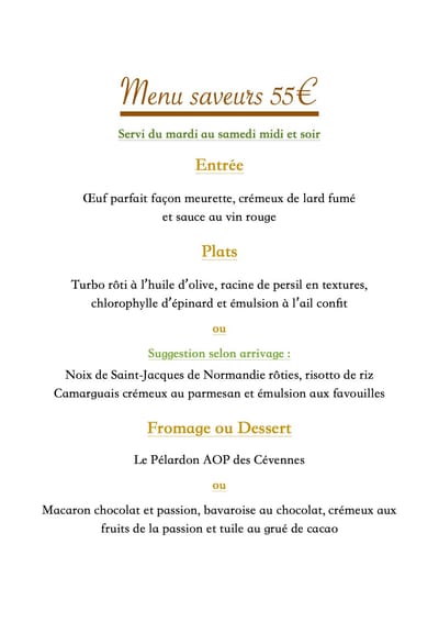 Menu saveurs image