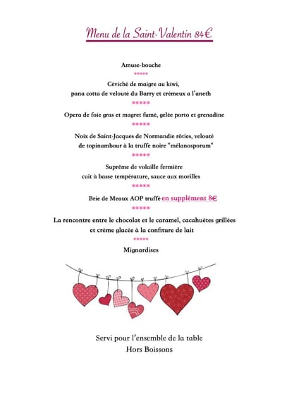 Menu sain-valentin image