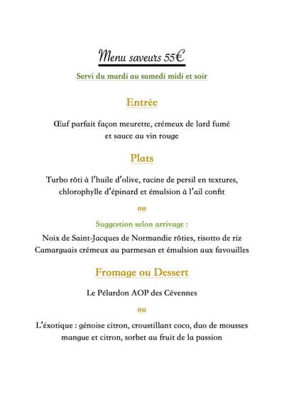 Menu saveurs image