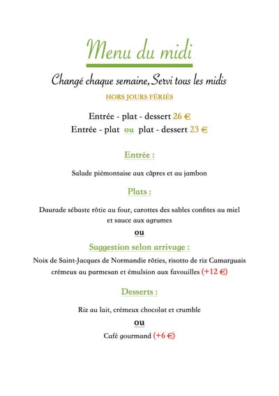 Formule du midi image