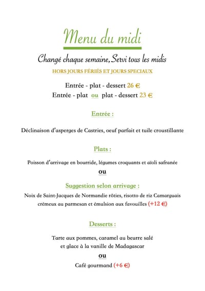 Formule du midi image