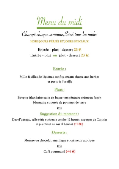 Formule du midi image