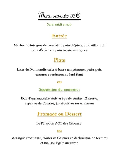 Menu saveurs image