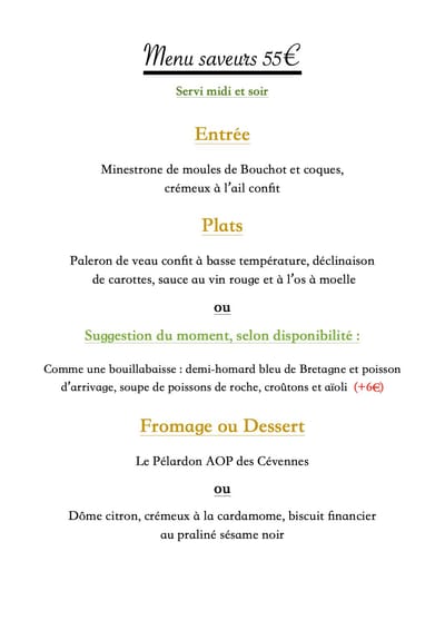 Menu saveurs image