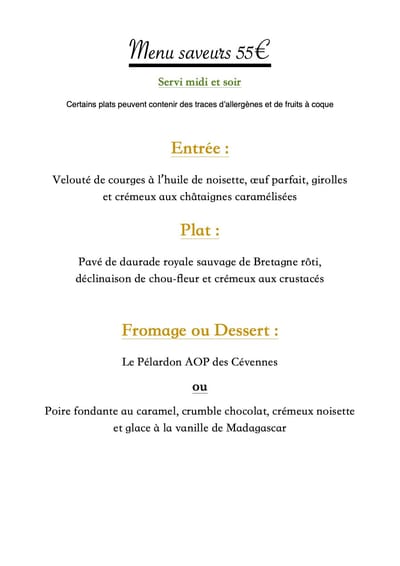 Menu saveurs image