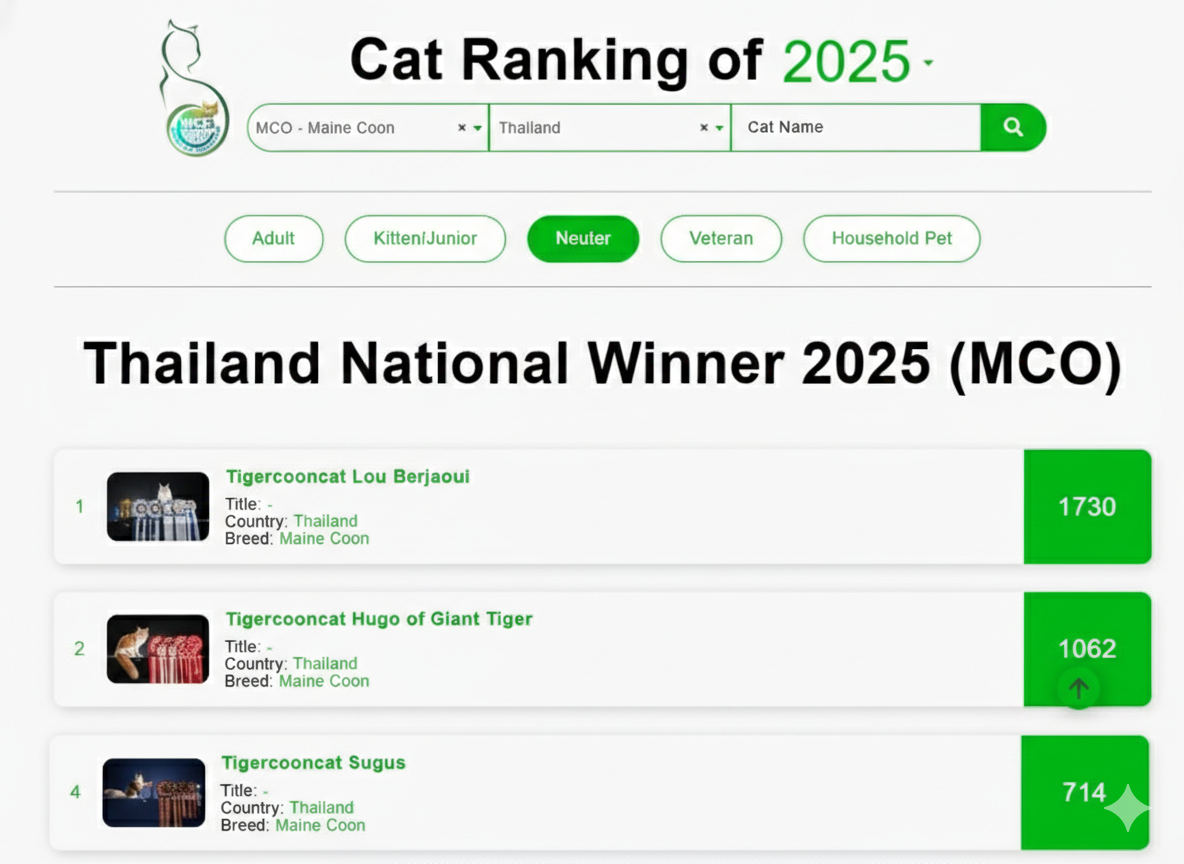 TigerCoonCat - National Winner 2025 Maine Coon Breeder in Thailand, specializing in healthy and giant pedigree kittens