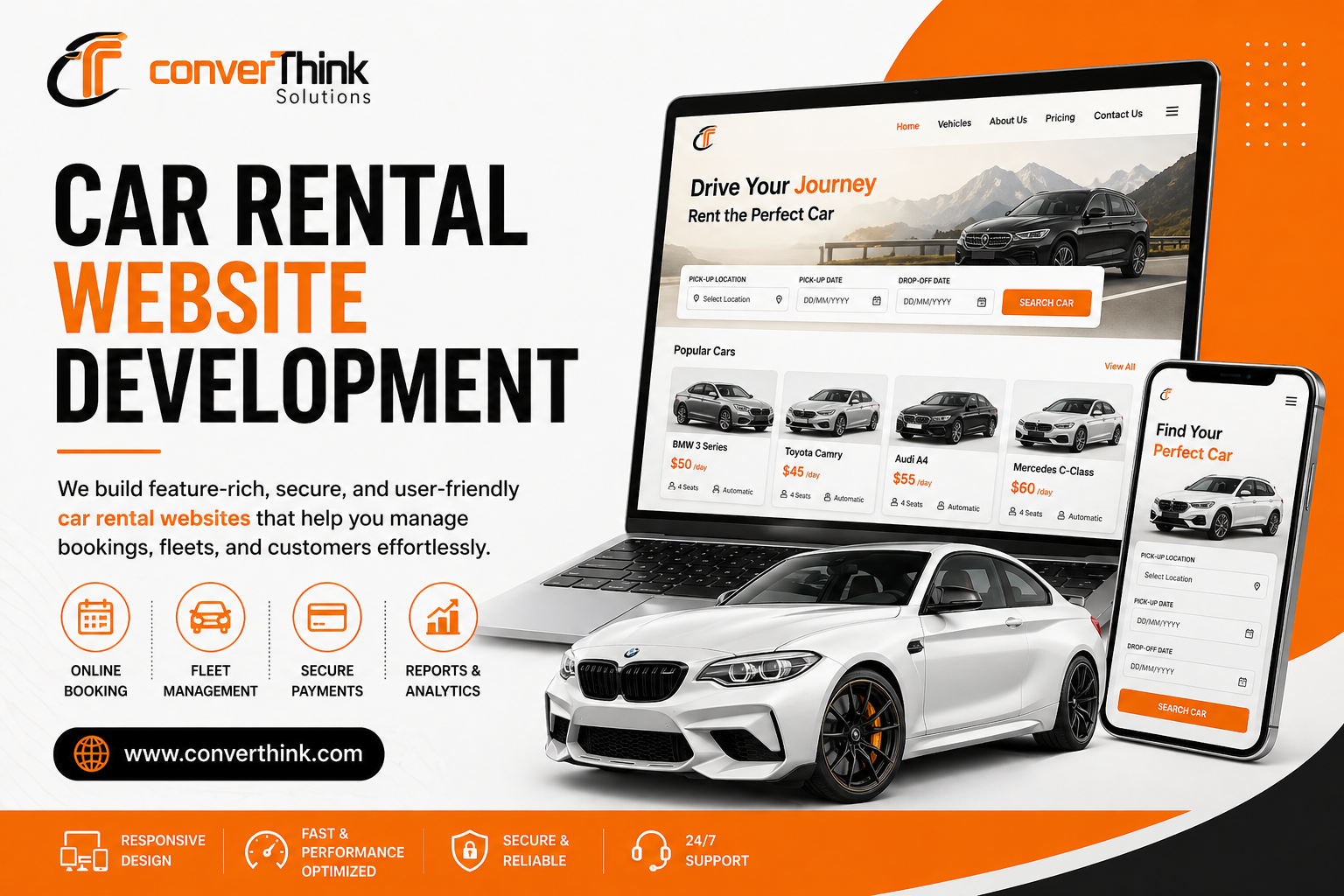 car rental website development