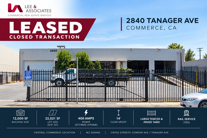 Closed Transaction: Industrial Lease at 2840 Tanager Ave, Commerce, CA