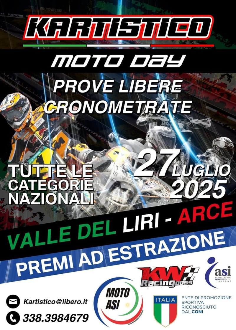 DOMENICA 27 LUGLIO 2025 KARTISTICO MOTO DAY CIRCUITO VALLE DEL LIRI ARCE (FR)