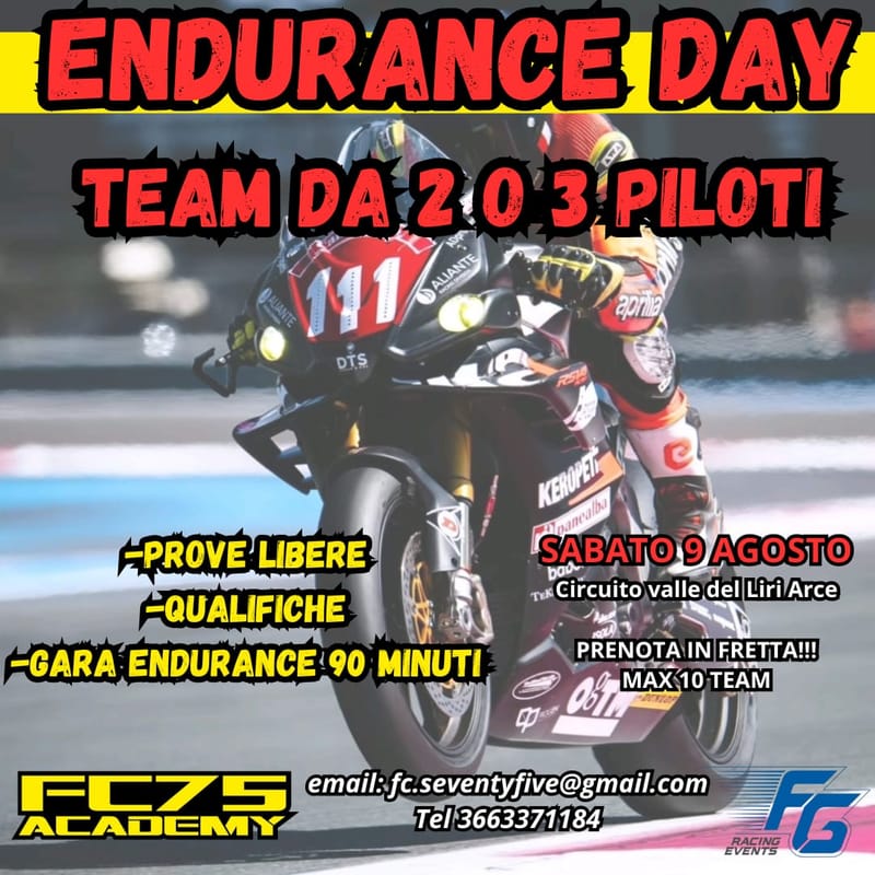 SABATO 9 AGOSTO 2025 MINI GP RACE EVENING ENDURANCE 90min CIRCUITO VALLE DEL LIRI ARCE (FR)