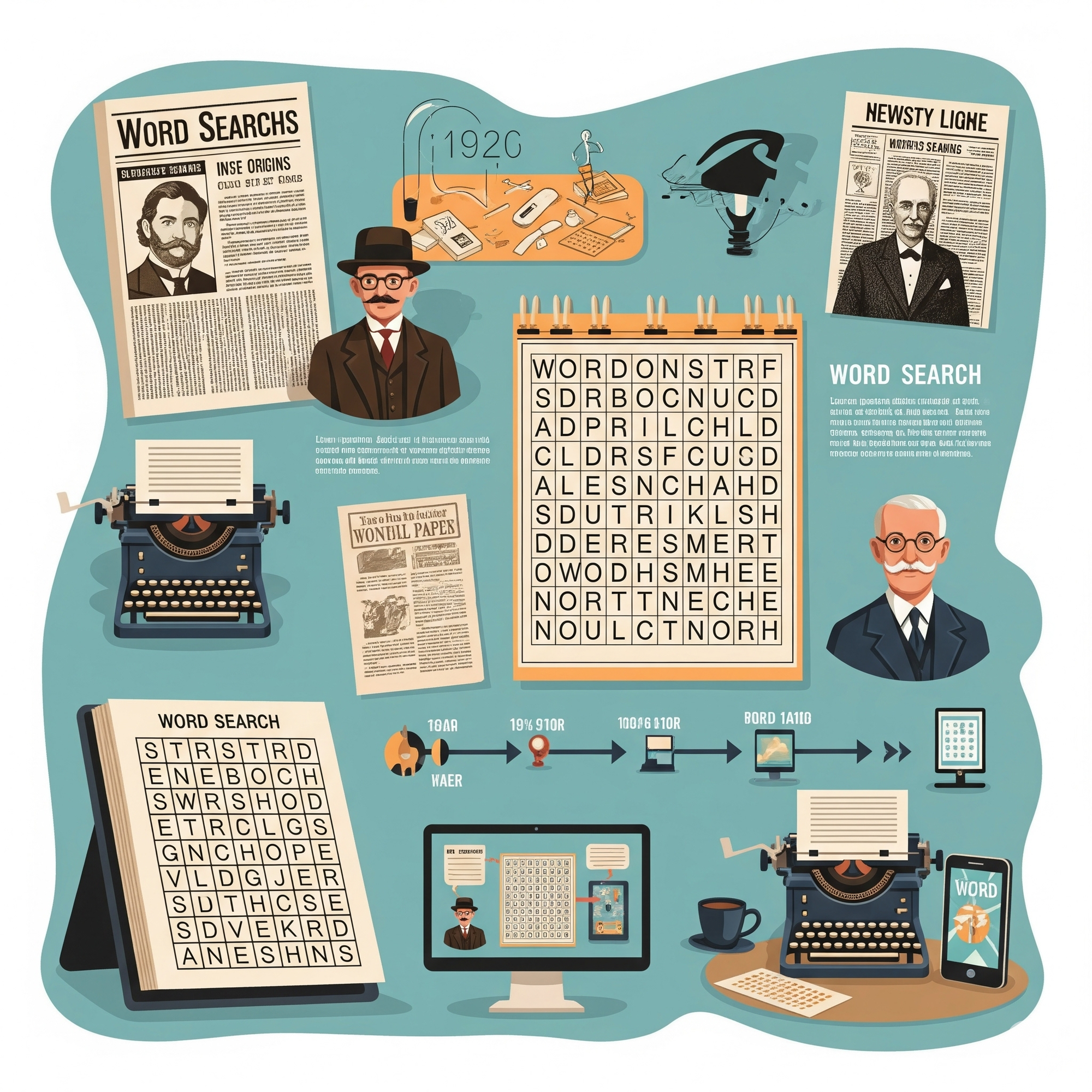 מי ממציא התפזורת (Word Search) ומתי פורסמה התפזורת הראשונה?