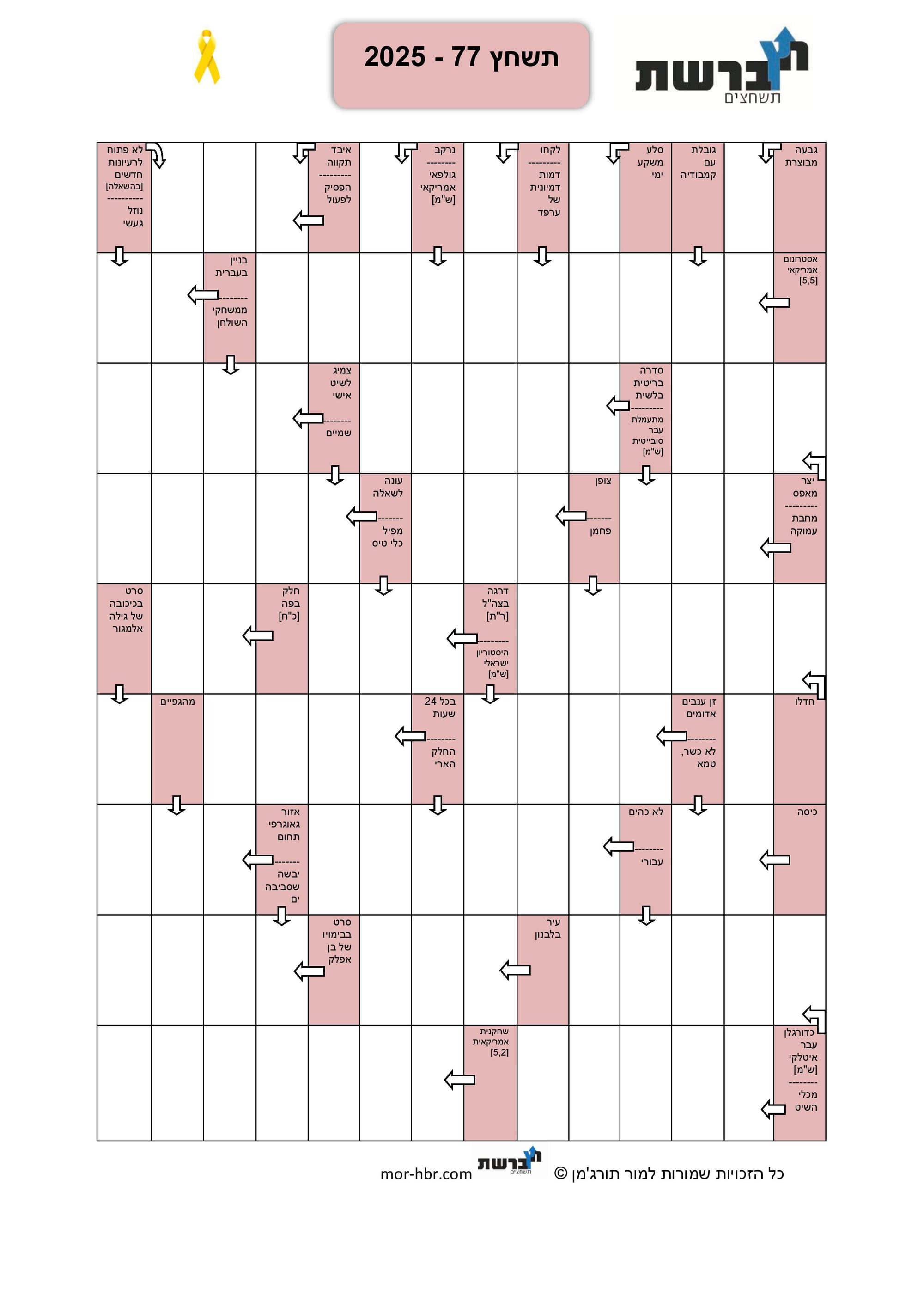 תשחץ 77 - 2025