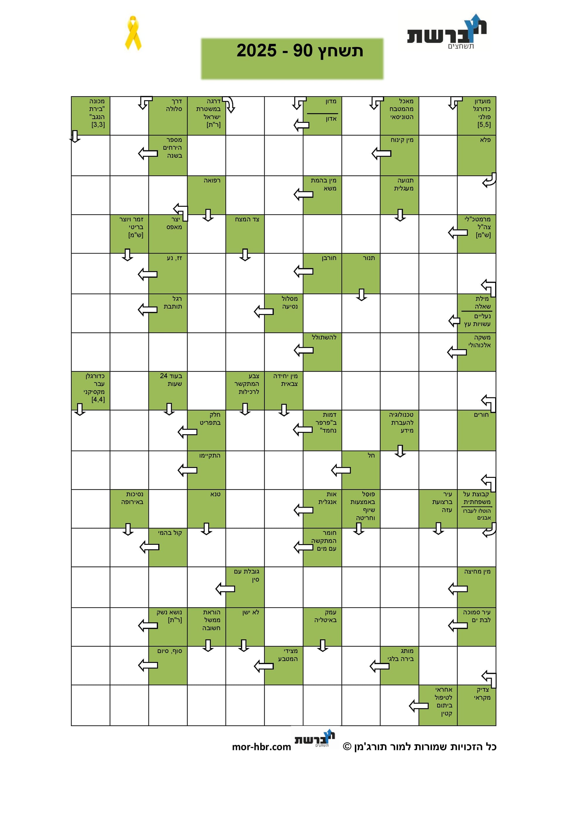 תשחץ 90 - 2025