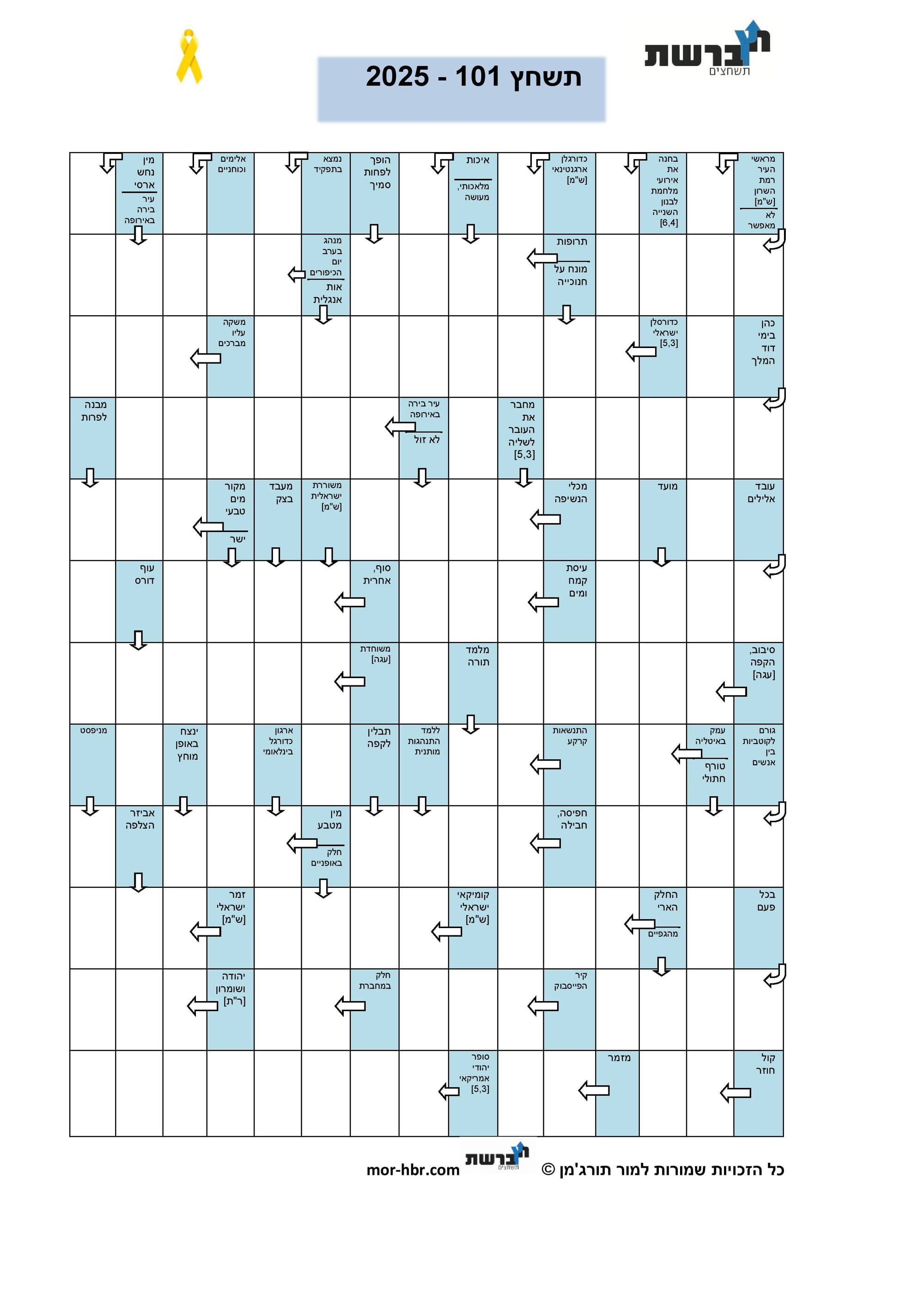 תשחץ 101 - 2025