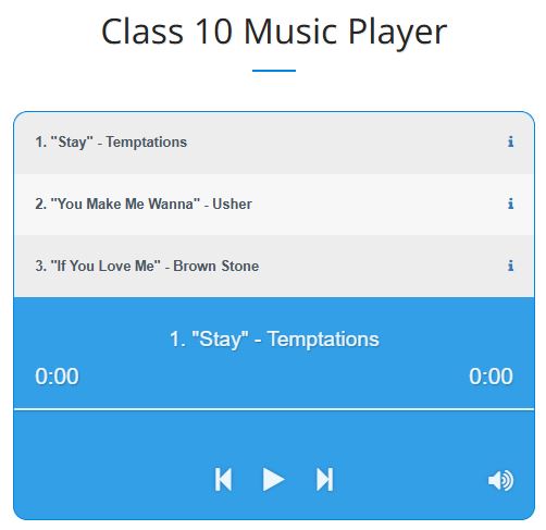Class 10 Music Player