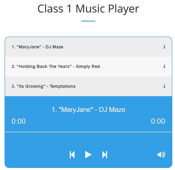 Class 1 Music Player