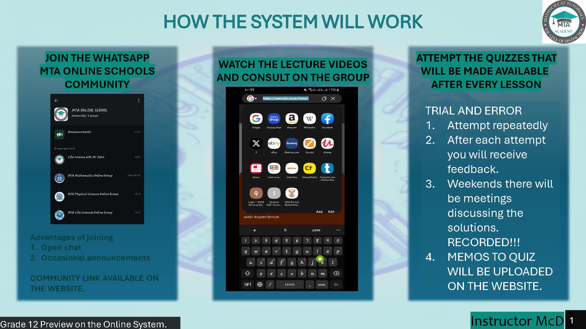 Overview of the MTA ONLINE SCHOOL thumbnail