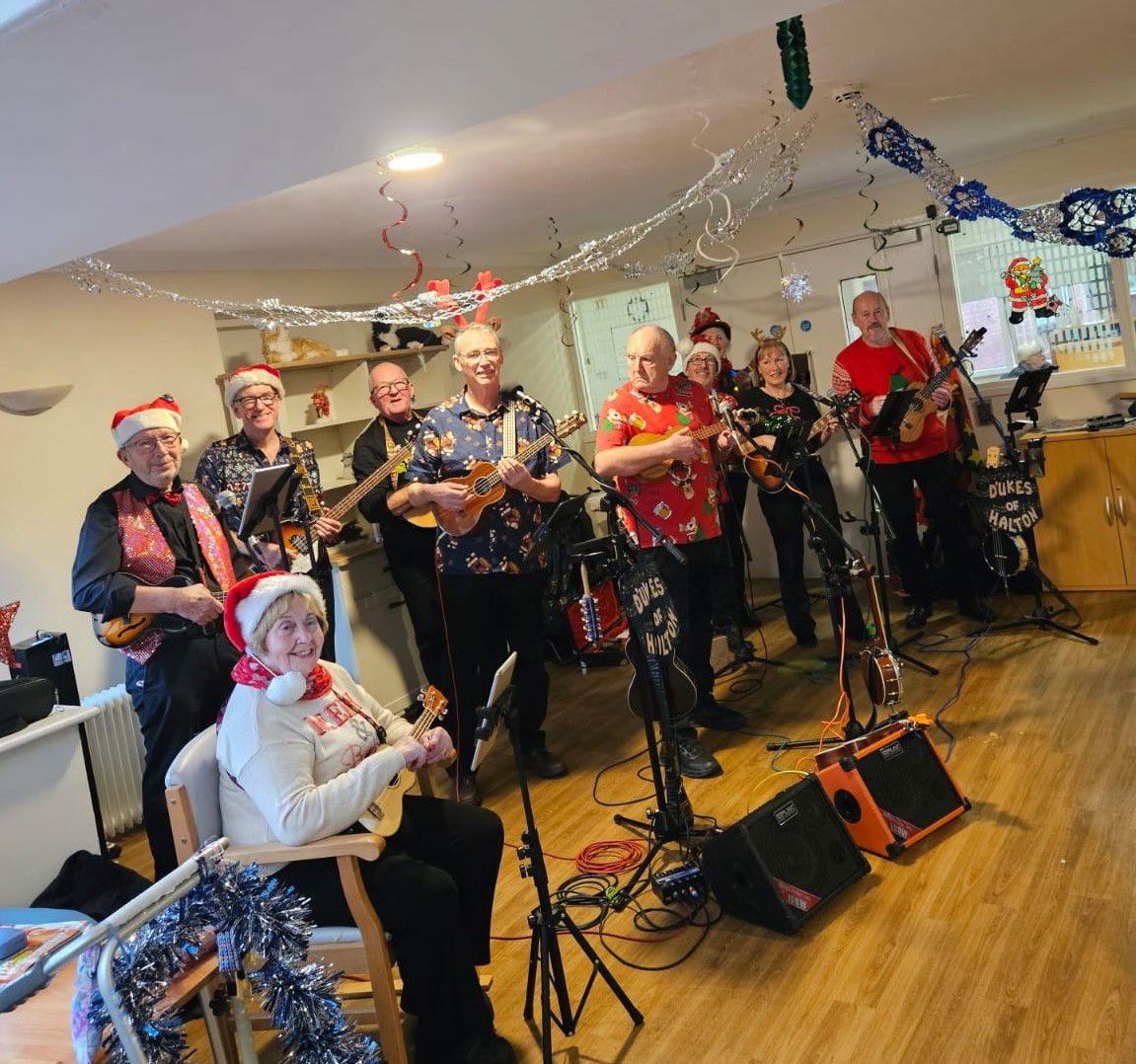 The D'Ukes of Halton Ukulele Band at St. Patrick's Nursing Home on Tuesday 9th December 2025