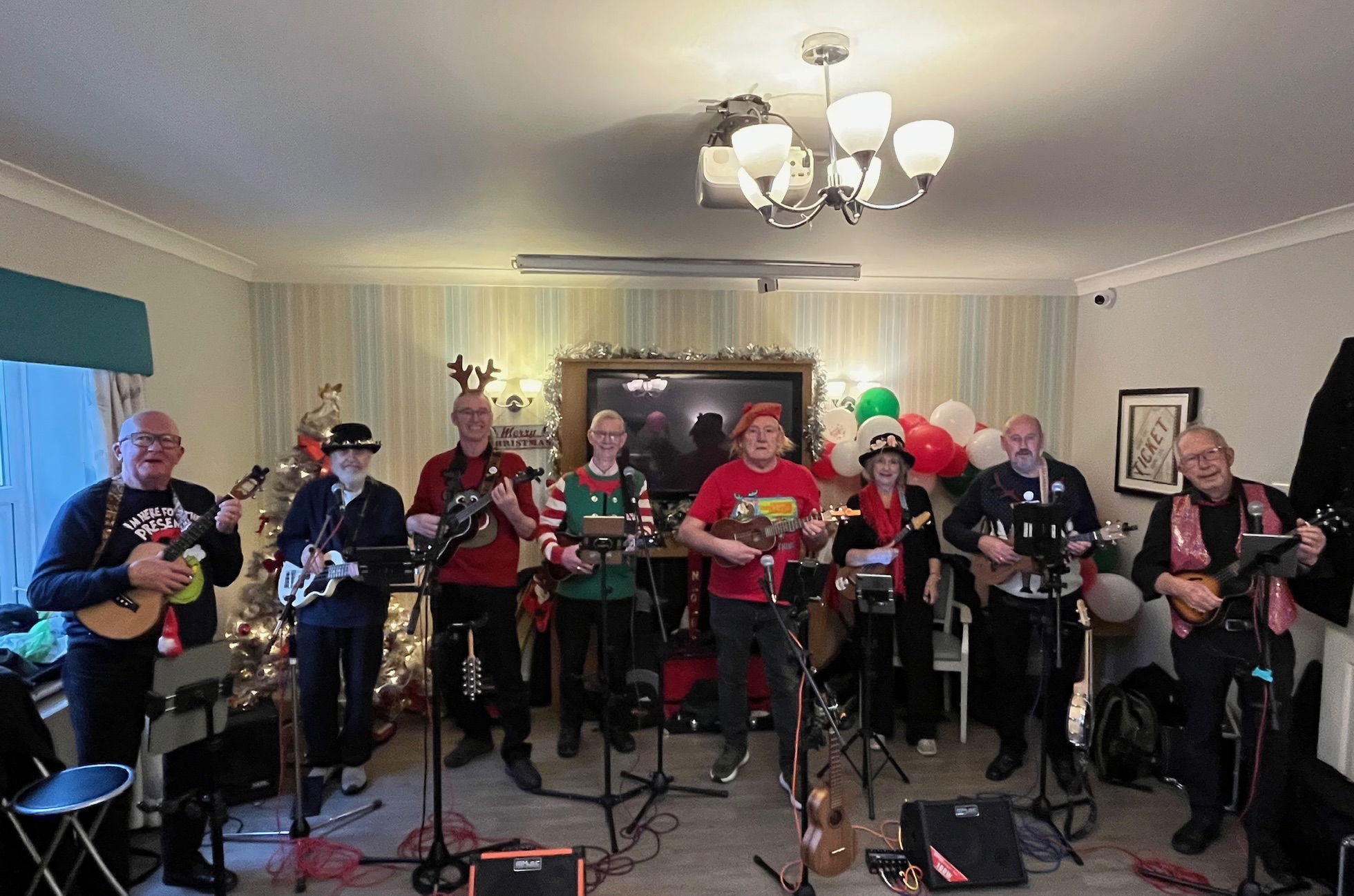 The D'Ukes of Halton Ukulele Band performed at Ferndale Mews Care Home on Wed 17th December 2025