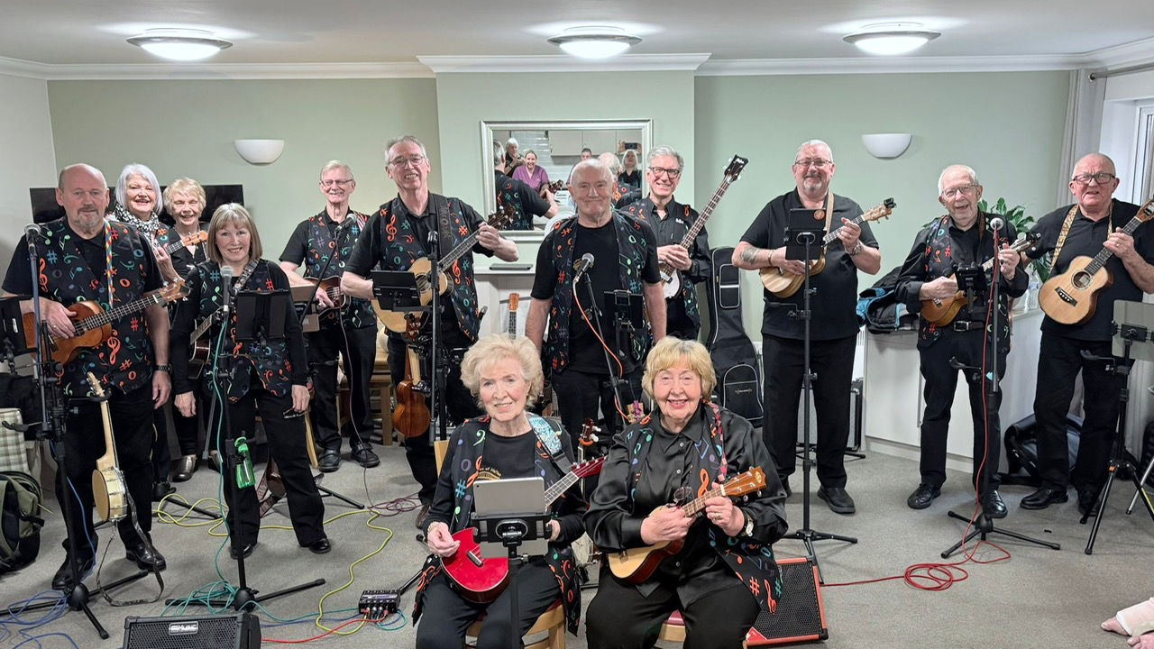 The D'Ukes of Halton Ukulele Band performed at Widnes Hall Care Home on 15th January 2026