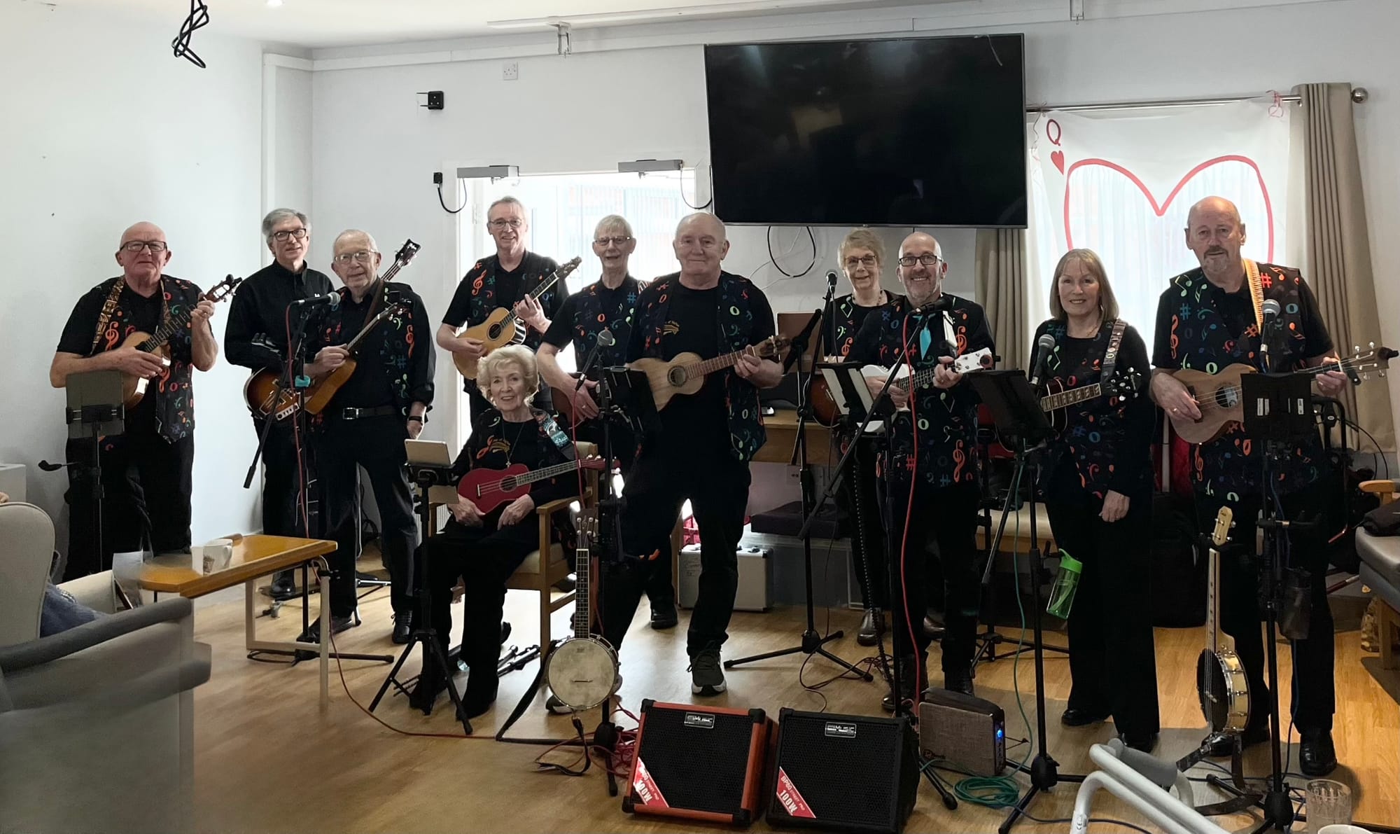 The D'Ukes of Halton UKulele Band played at Rosevilla Residential home on 12th Feb 2026