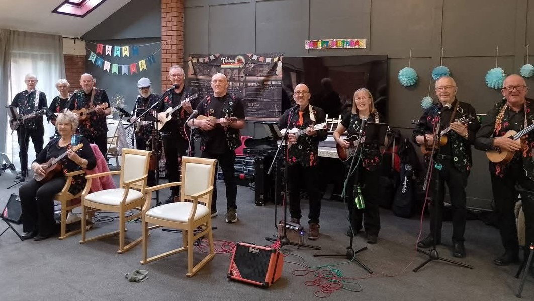 D'ukes of Halton Ukulele Band performed at the Abbeyrose Care Home in Haydock on Good Friday 3rd April 2026 2026