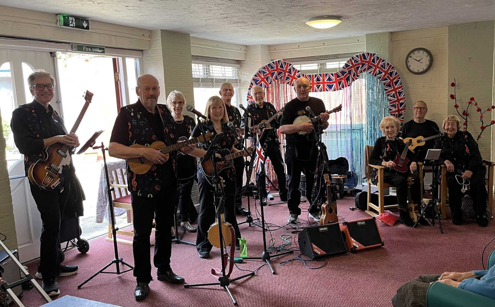 The D'Ukes of Halton Ukulele Band performed at Halton View Care Home on 8th May 2026