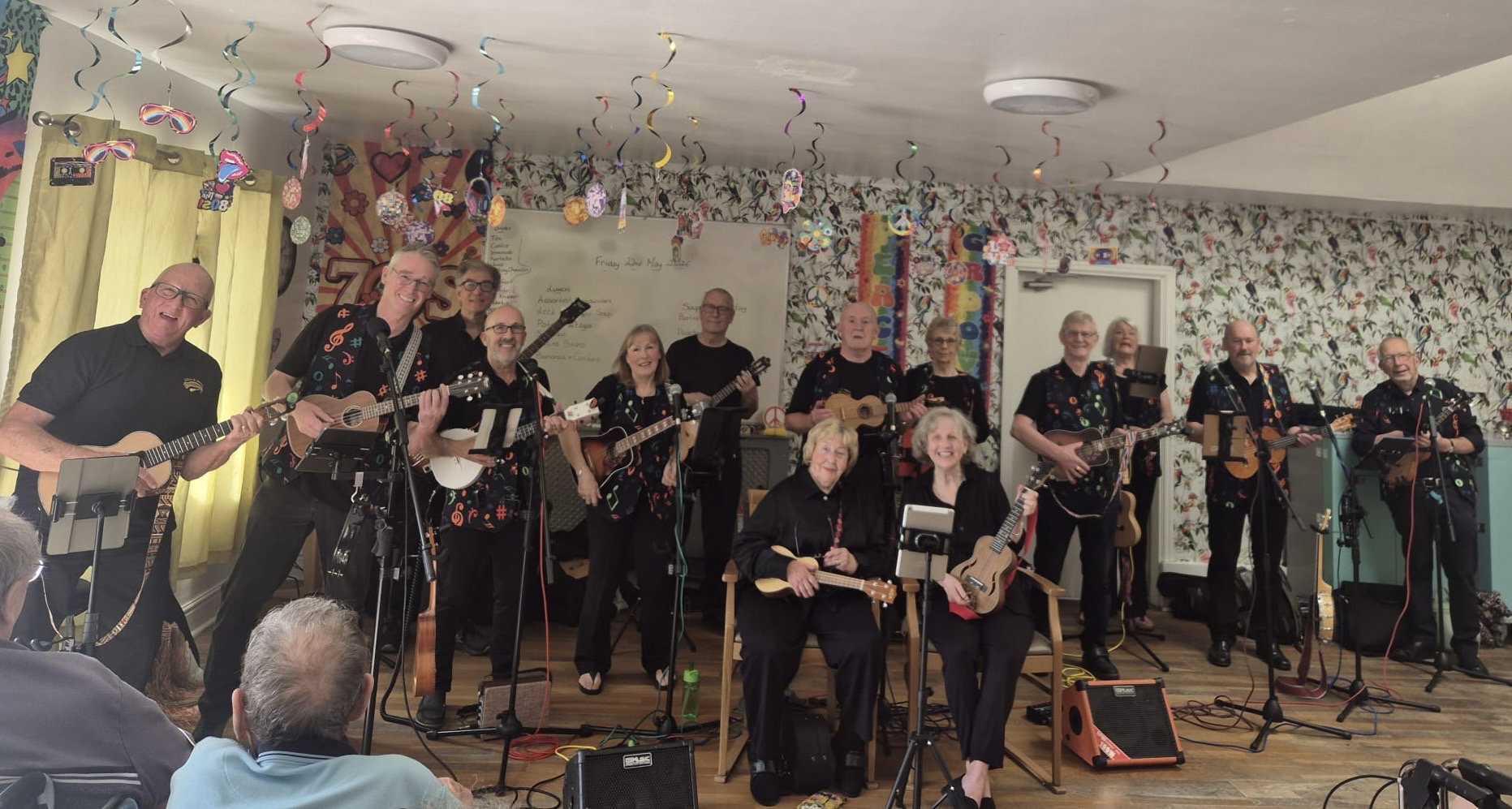 The D'Ukes of Halton Ukulele Band performed a gig at the Three Elms Care Home in Station Road, Penketh on 22nd May 2026