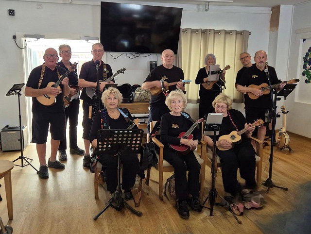 The Duke's of Halton Ukulele Band at a gig on 23rd July 2026 at Rosevilla Residential Home