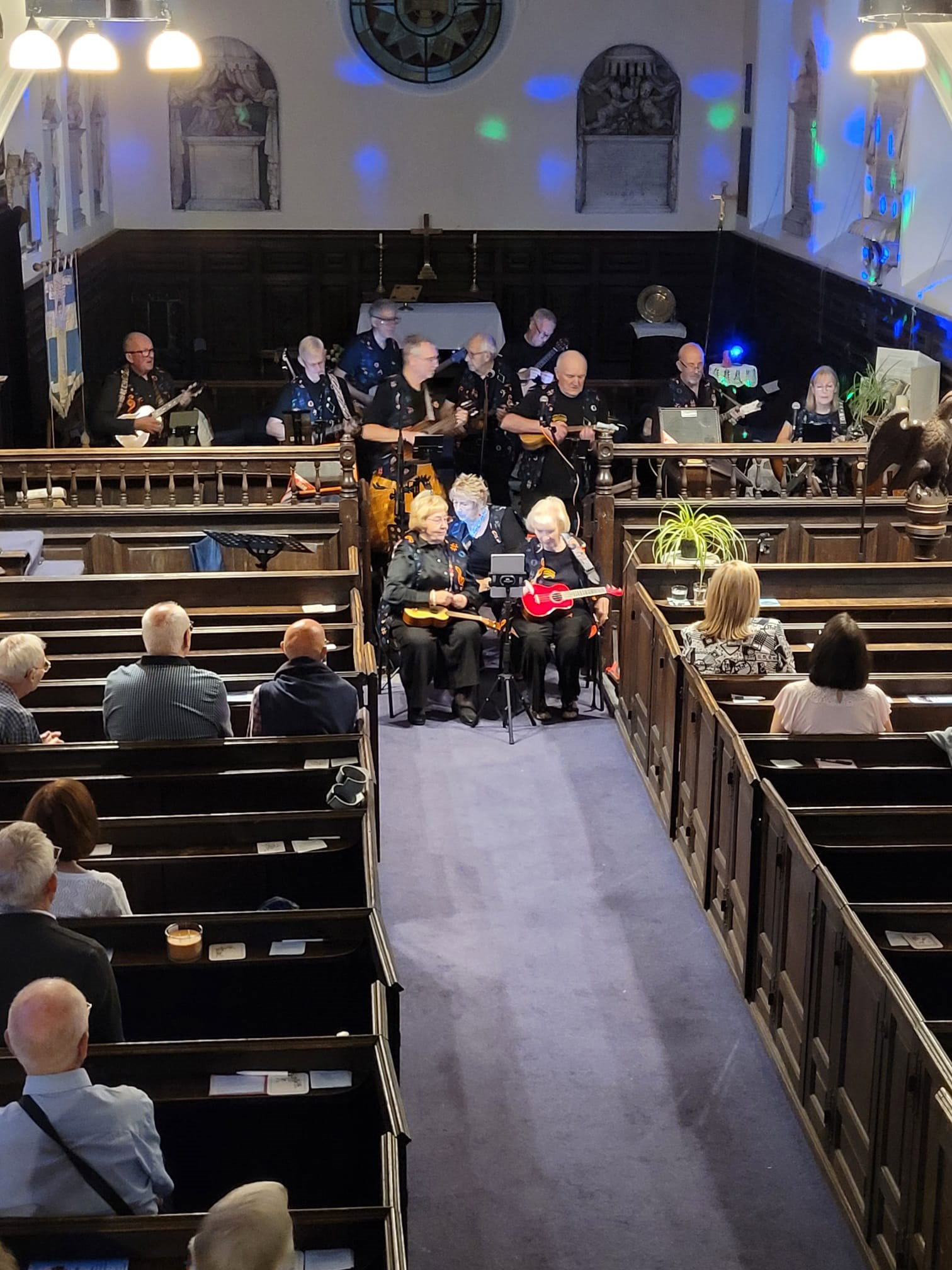 The D'Ukes of Halton Ukulele Band played a fund-raising concert at St Peter's Church, in Aston Lane, Sutton Weaver